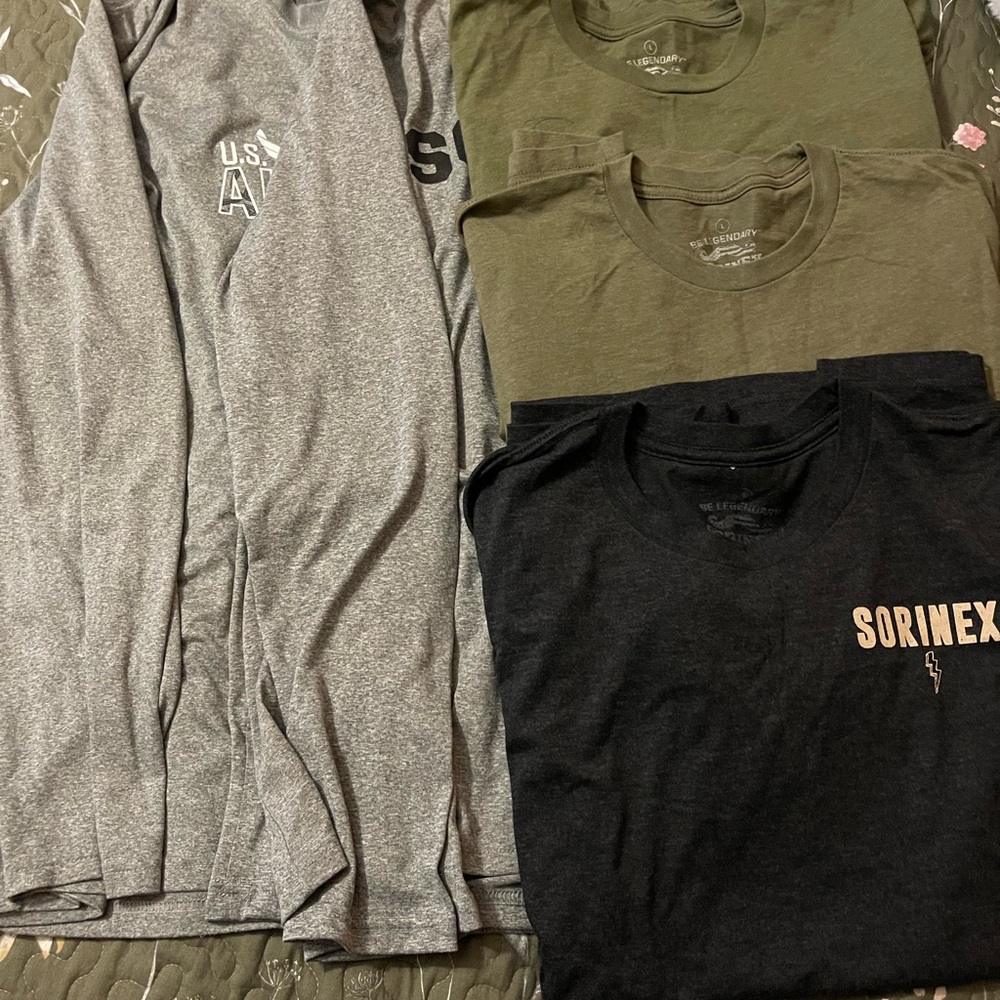 Gray and Black Graphic T-Shirts